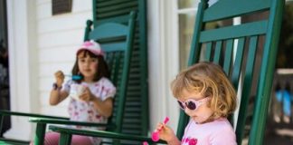 Girl eating ice cream family fun day